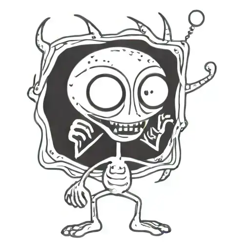 funny alien tattoo design idea