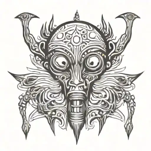 funny alien tattoo design idea