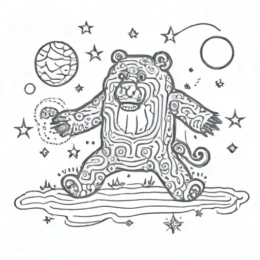 A cosmic bear  tattoo design idea