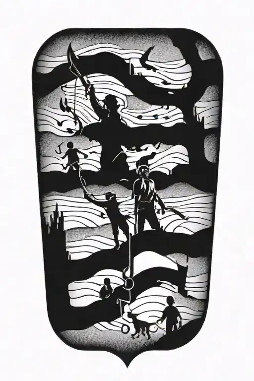 Family freedom tattoo design idea