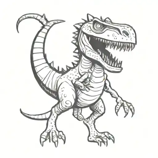 thyrex dinosaur tattoo design idea