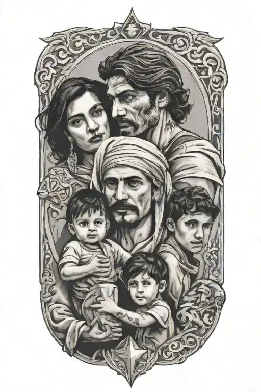 freedom kurdish family boy woman man tattoo design idea