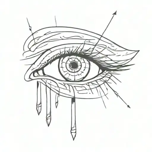 eye nail tattoo design idea