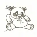 drunk panda tattoo design idea