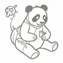 drunk panda tattoo design idea