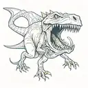 thyrex dinosaur tattoo design idea