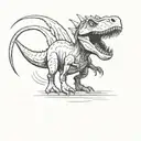 thyrex dinosaur tattoo design idea