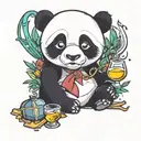 drunk panda tattoo design idea