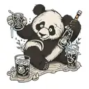 drunk panda tattoo design idea