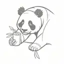drunk panda tattoo design idea