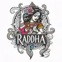 Radha name tattoo design idea