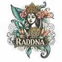 Radha name tattoo design idea