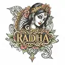 Radha name tattoo design idea