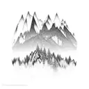 train track mountain forest tattoo design idea
