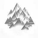 train track mountain forest tattoo design idea