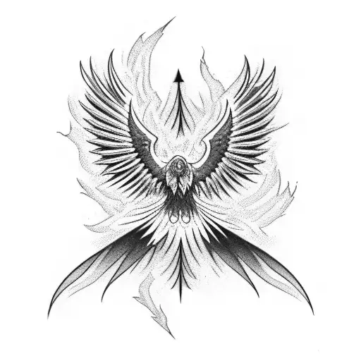 phoenix screaming and flying tattoo design idea