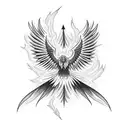 phoenix screaming and flying tattoo design idea