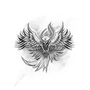 phoenix screaming and flying tattoo design idea
