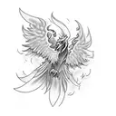 phoenix screaming and flying tattoo design idea