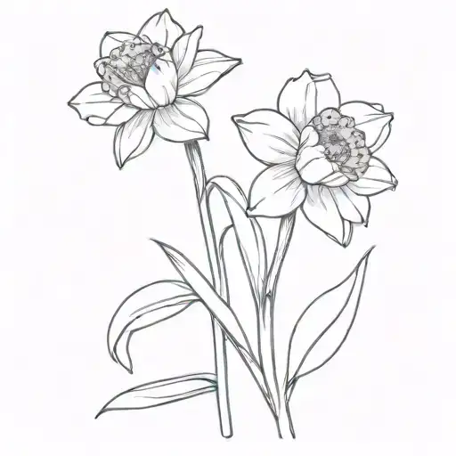 narcissus flower tattoo design idea