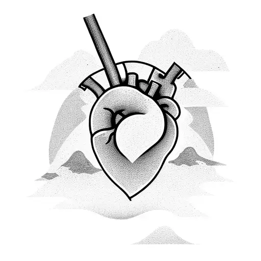 Heart tattoo in which traveling is theme and heart there will be mountains, sea shore, aero 0laje etc tattoo design idea