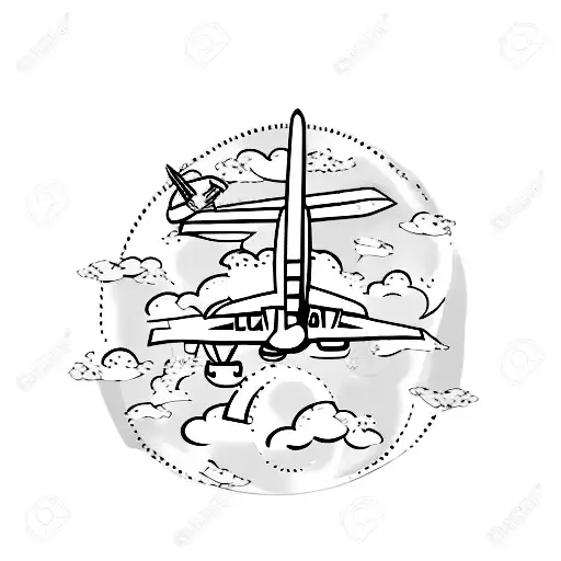 jet plane lollie out of clouds tattoo design idea