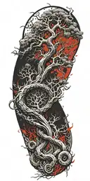 yggdrasil with jormungandr tattoo design idea