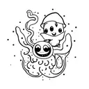 cute ghost tattoo design idea
