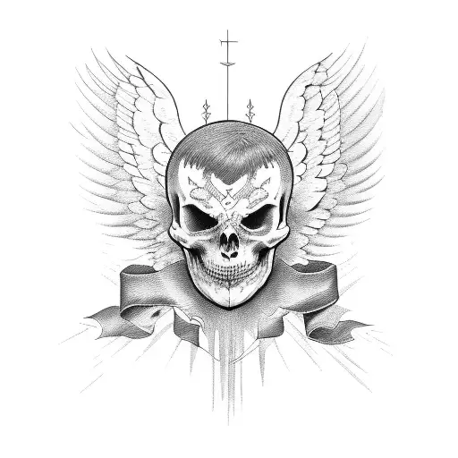 Christian angel tattoo design idea