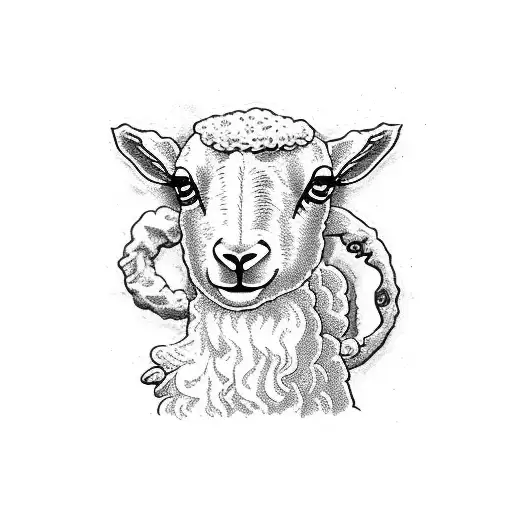 jesus and lamb tattoo design idea