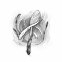 Feather with infinity symbol tattoo design idea
