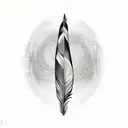 Feather with infinity symbol tattoo design idea