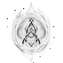 Feather with infinity symbol tattoo design idea