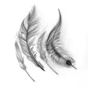 Feather with infinity symbol tattoo design idea