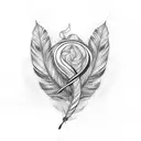 Feather with infinity symbol tattoo design idea