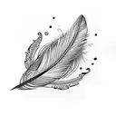 Feather with infinity symbol tattoo design idea