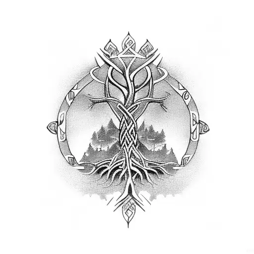 Tree of Life, Viking, war tattoo design idea