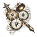 compass, map, maritim tattoo design idea