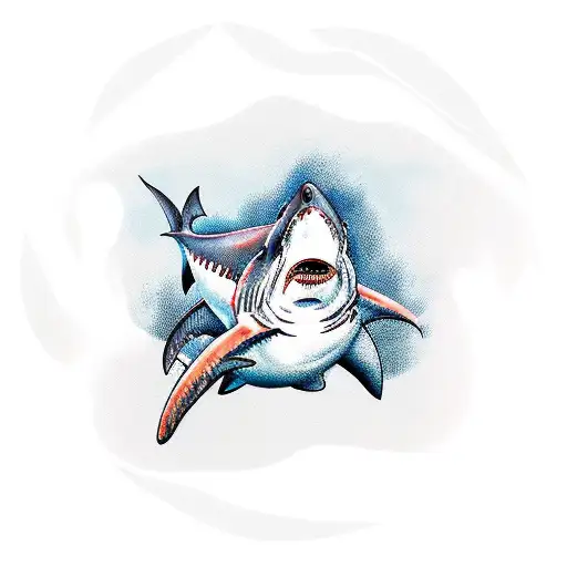 drank a cup of shark liver oil tattoo design idea