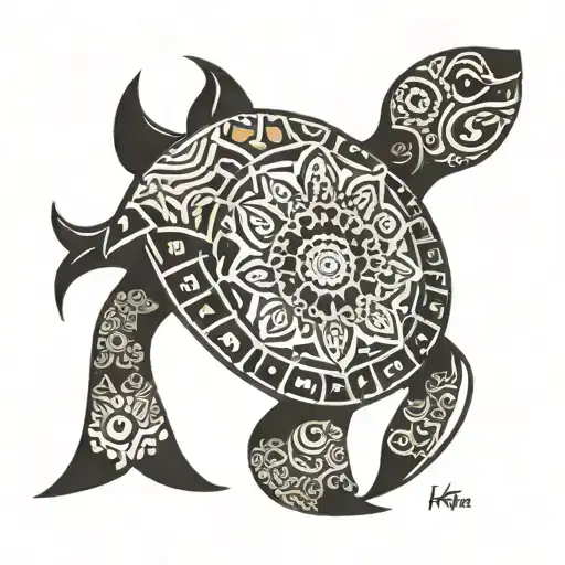 mandala turtle tattoo design idea