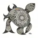 mandala turtle tattoo design idea