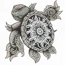 mandala turtle tattoo design idea