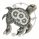 mandala turtle tattoo design idea