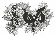 ivy with number 3 tattoo design idea