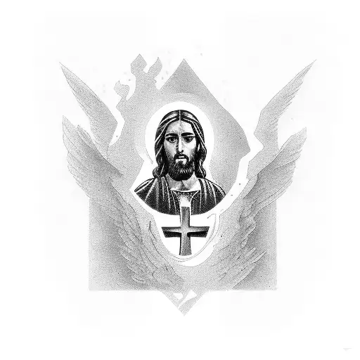 Jesus empty tomb tattoo design idea
