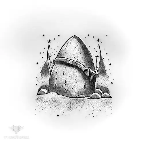 empty tomb tattoo design idea