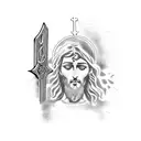 Jesus empty tomb tattoo design idea