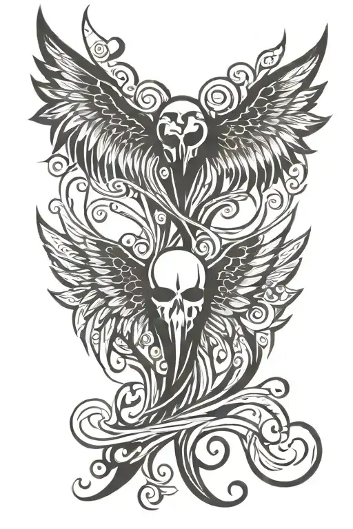 angel devil wings tattoo design idea