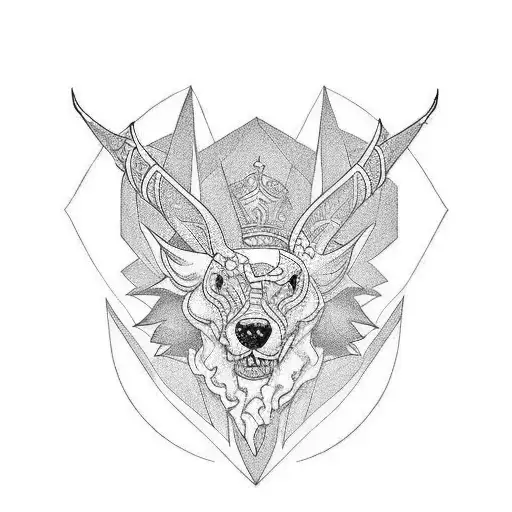 The tattoo might feature a stylized version of the king piece, with sharp edges and clean lines to emphasize the geometr tattoo design idea