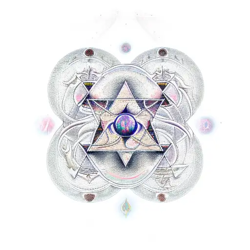 Moon snake sacred geometry witchcraft  tattoo design idea